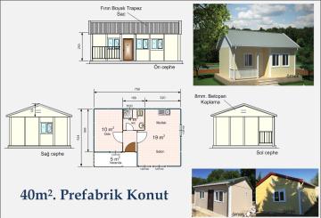 40m2 Tek Katlı Prefabrik Yazlık