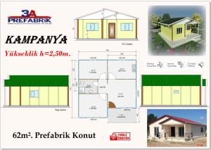 62m2 Tek Katlı Prefabrik Ev