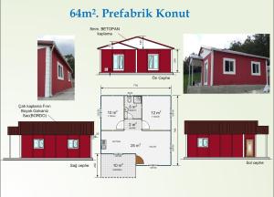 64m2 Tek Katlı Prefabrik Ev
