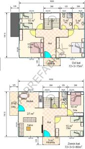 155m2 Dubleks Lüks Prefabrik Ev