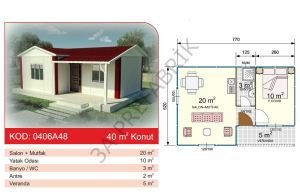 40m2 Tek Katlı Prefabrik Konut