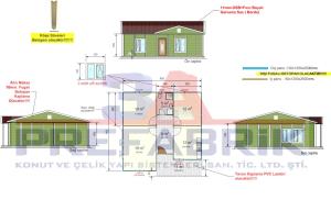 82m2. Tek Katlı Verandalı Prefabrik-3A Prefabrik