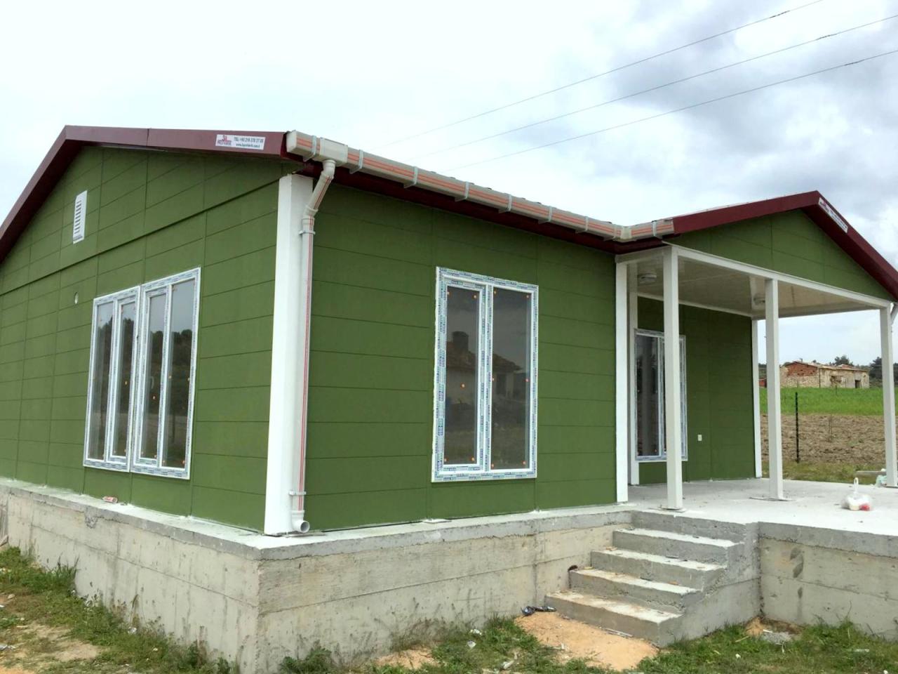 82m2. Tek Katlı Verandalı Prefabrik-3A Prefabrik