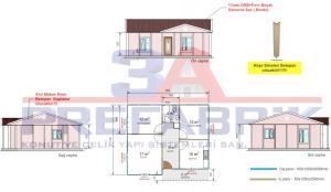 72m2.Bağ Bahçeye Prefabrik Ev